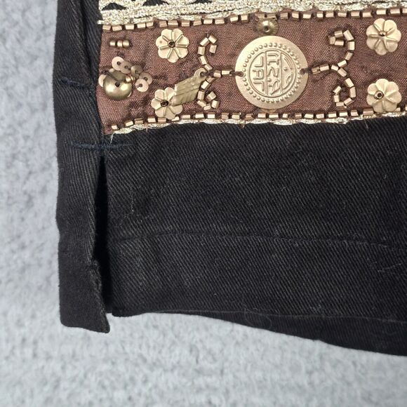 Mirasol Black Gold Embroidered Jacket M Boho Artsy Statement Maximalist Unique - Picture 15 of 15